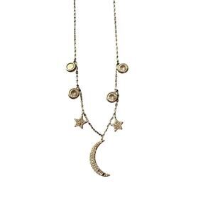 925 Sterling Silver Moon & Stars Necklace